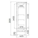 Tolóajtós hűtő faliregál aggregátor nélkül 3750x620x2020mm "BARI" – COLD R-37 BDR/o