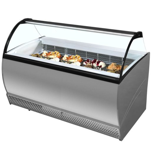 Fagylaltpult, 13 tégelyhelyes, hajlított üveggel, statikus hűtéssel "ISABELLA" – ISA ISABELLA 13LX