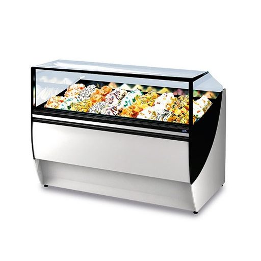 GIOIA fagylaltpult 12/8 tégelyes, ventilációs hűtéssel, front és oldalpanel NÉLKÜL.