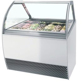   Fagylaltpult, 12/8 tégelyhelyes, sík üveggel, ventilációs hűtéssel "MILLENIUM" – ISA MILLENNIUM LX12
