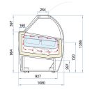 Fagylaltpult, 12/8 tégelyhelyes, sík üveggel, ventilációs hűtéssel "MILLENIUM" – ISA MILLENNIUM LX12