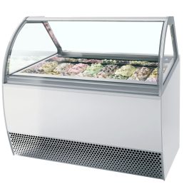   Fagylaltpult, 18/12 tégelyhelyes, sík üveggel, ventilációs hűtéssel "MILLENIUM" – ISA MILLENNIUM LX18