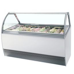   Fagylaltpult, 20/12 tégelyhelyes, sík üveggel, ventilációs hűtéssel "MILLENIUM" – ISA MILLENNIUM LX20
