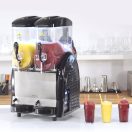 HENDI 274224 Jégkásagép (hókristálygép) és hűtött ital adagoló gép 2x12 literes tartállyal
