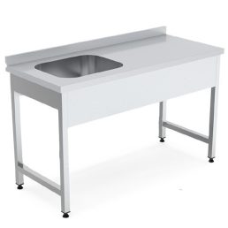   EMAX FMC-155 J Rozsdamentes mosogató egy medencével, jobboldali csepegtetővel, 50x50x30cm medenceméret, 100x70x85cm asztalméret