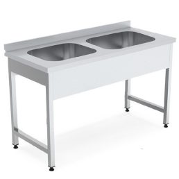   EMAX FM-2770 Rozsdamentes mosogató két medencével, 70x70x30cm medenceméret, 160x80x85cm asztalméret