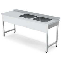   EMAX FMC-254 B Rozsdamentes mosogató két medencével, baloldali csepegtetővel, 50x40x25cm medenceméret, 160x60x85cm asztalméret