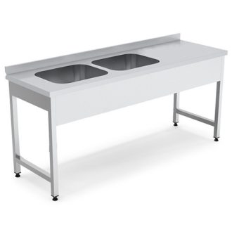   EMAX FMC-265 J Rozsdamentes mosogató két medencével, jobboldali csepegtetővel, 60x50x30cm medenceméret, 180x70x85cm asztalméret