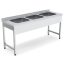 EMAX FM-3770 Rozsdamentes mosogató három medencével, 70x70x30cm medenceméret, 235x80x85cm asztalméret