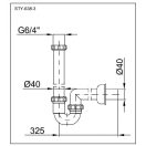 STY638-3 Csőszifon szimpla mosogatómedencéhez, kézmosóhoz 6/4", 40-es elfolyással