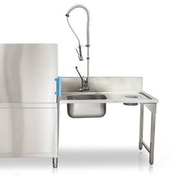   IPA1207015425JBEFUTÓ Befutó asztal rozsdamentes acélból JOBBOS, medencével, ledobónyílással, 1200x700mm