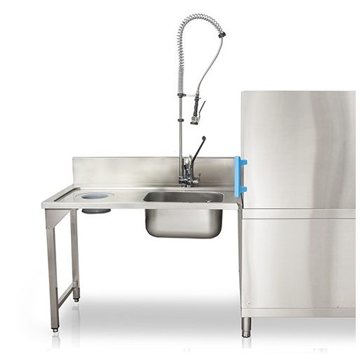 IPA1207015425BBEFUTÓ Befutó asztal rozsdamentes acélból BALOS, medencével, ledobónyílással, 1200x700mm