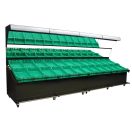 Zöldséges állvány, moduláris fali kivitel, hűtetlen, 2450mm hosszú – COLD WALL STAND 2.45
