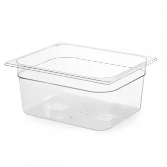   HENDI 861424 GN 1/2-100 polikarbonát ételtároló doboz, átlátszó "HENDI", 6,5 literes