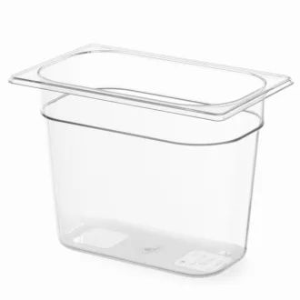   HENDI 861622 GN 1/4-100 polikarbonát ételtároló doboz, átlátszó "HENDI", 2,8 literes