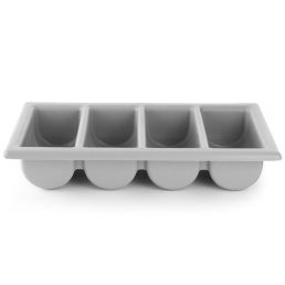   HENDI 552308 Evőeszköz tartó GN1/1, 4 rekeszes, szürke műanyag kivitel