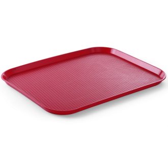   HENDI 878811 Műanyag önkiszolgáló tálca, 350x450mm, piros színű