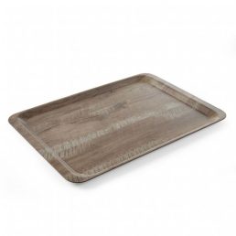   HENDI 508954 Melamin szervírozó tálca, 370x530mm, famintás "sötét tölgy"