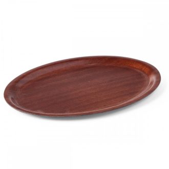  HENDI 507964 Szervirozó tálca, ovál, mahagóni színű, 230x160mm