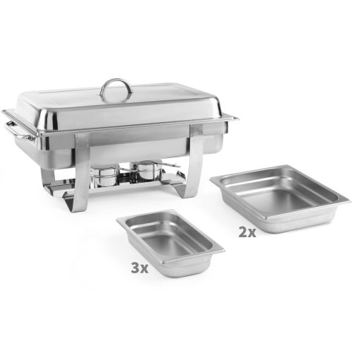 HENDI 471050 Chafing GN1/1 méretű "FIORA", 5db extra GN edénnyel