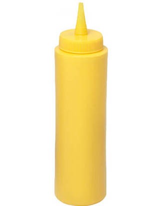 HENDI 557808 Műanyag szószos flakon, 3,5 dl-es - sárga