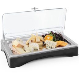   HENDI 424186 Hűthető bemutató tálca, (frissentartó büfé búra) roll-top tetővel, GN1/1 méretű