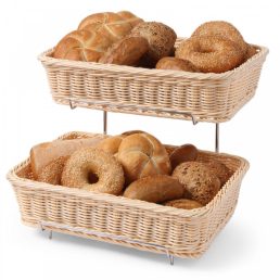   HENDI 561201 Műrattan kenyérkosár, kétszintes, szögletes, 360x280mm (GN1/2)