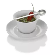   HENDI 785195 Porcelán kerek tálka kanállal + alj, 2 db-os készlet, O118x63 mm - "Tapasmax" sorozat