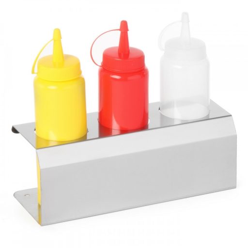 HENDI 557976 Szószos flakon tartó, 3 férőhelyes, O55mm-es flakonokhoz