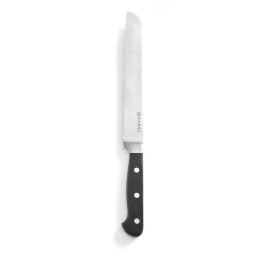   HENDI 781333 Kovácsolt kenyérvágó - szeletelő kés, recés, 230/345mm, fekete műanyag nyéllel