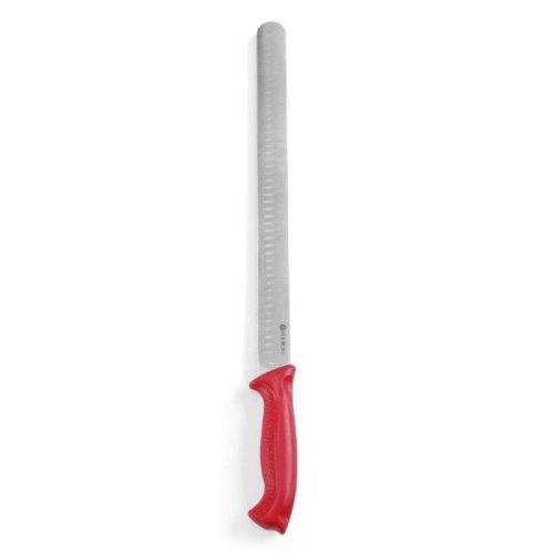 HENDI 842928 Sonkaszeletelő kés, 350/490mm, piros műanyag nyéllel