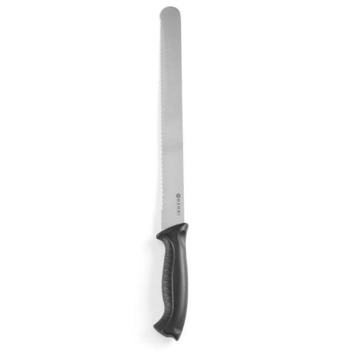 HENDI 843109 Kenyérvágó - szeletelő kés, recés, 300/430mm, fekete műanyag nyéllel