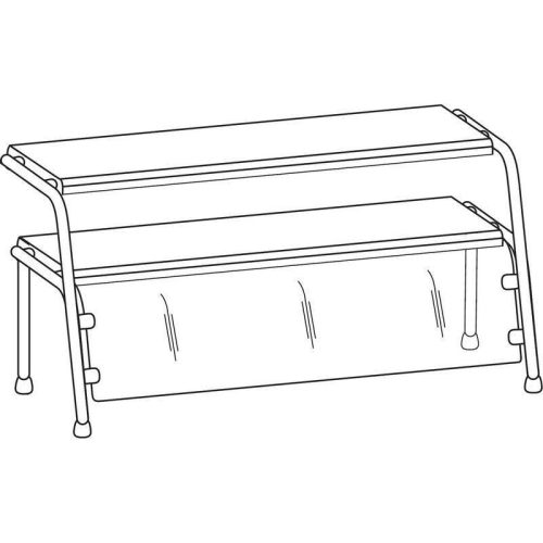 Kétszintes átadópolc üveg felső polccal, önkiszolgáló pulthoz, 1075mm – COLD G306-11S