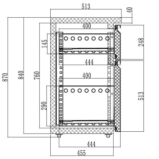 Tefcold 12541+B Kettes fiók modul (1/3+2/3) TEFCOLD CBC típusú bárhűtőkhöz (beszereléssel)