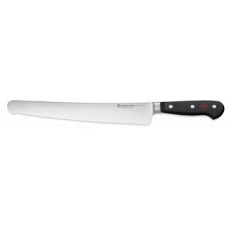   Wüsthof Classic Super Slicer 26 cm-es hullámos élű pengével és fekete markolattal, díszdobozban