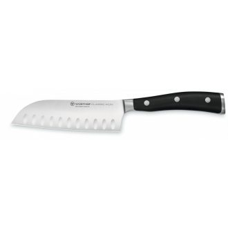   Wüsthof Classic Ikon Santoku barázdált 14 cm-es pengével, fekete markolattal, díszdobozban