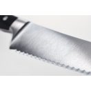 Wüsthof Classic Ikon Super Slicer 26 cm-es hullámos élű pengével, fekete markolattal, díszdobozban
