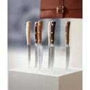 Wüsthof Ikon Steakkés Készlet, 6 részes, fa markolattal, bőr tokban