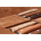 Wüsthof Ikon Steakkés Készlet, 6 részes, fa markolattal, bőr tokban